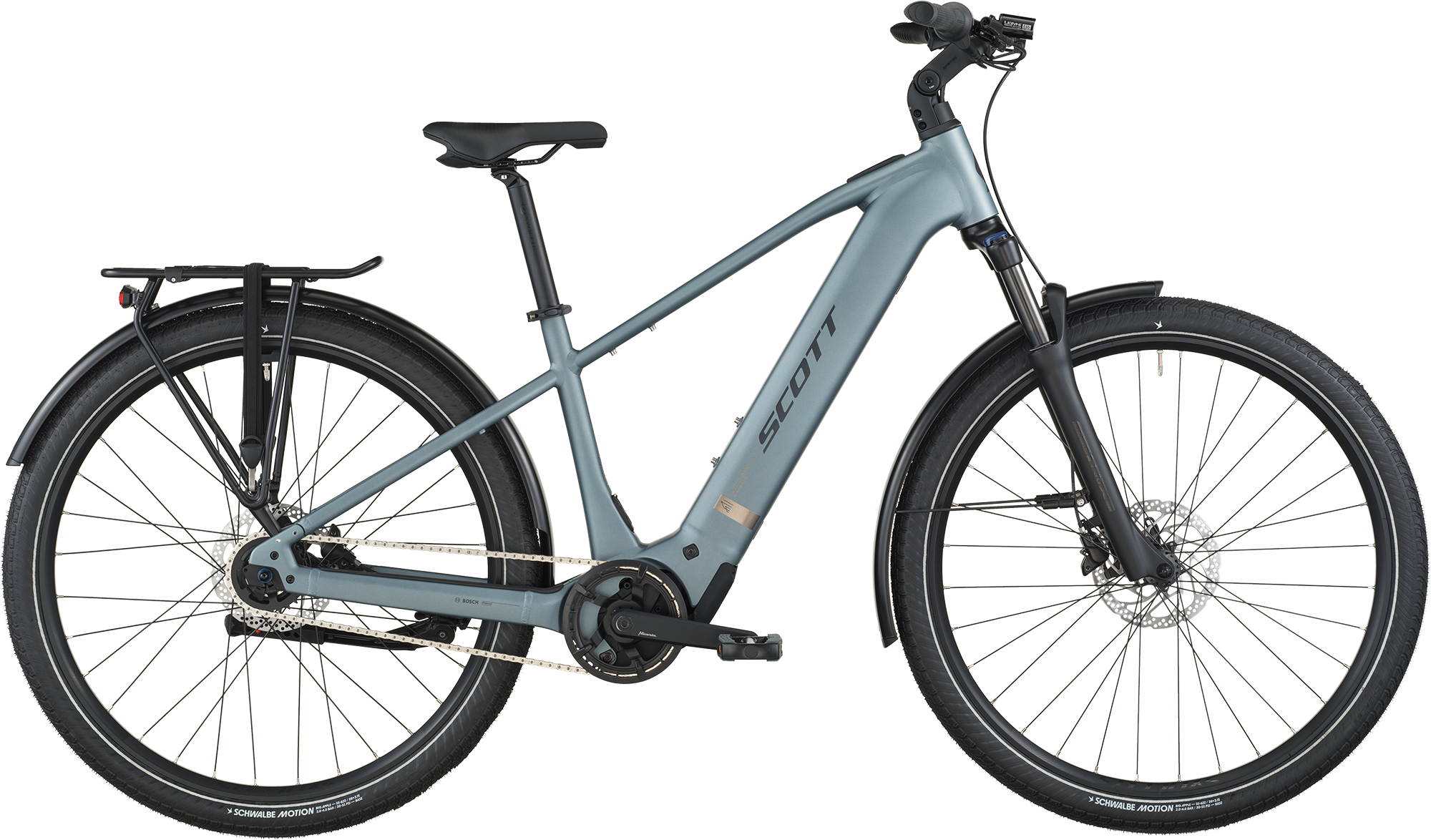 Scott Sub Tour eRIDE 40 elcykel i hematite blue med Bosch Performance motor