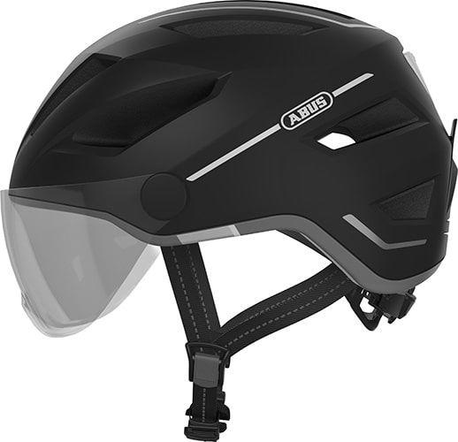 Abus Pedelec 2.0 ACE Velvet Black cykelhjelm med integreret visir og LED-baglygte