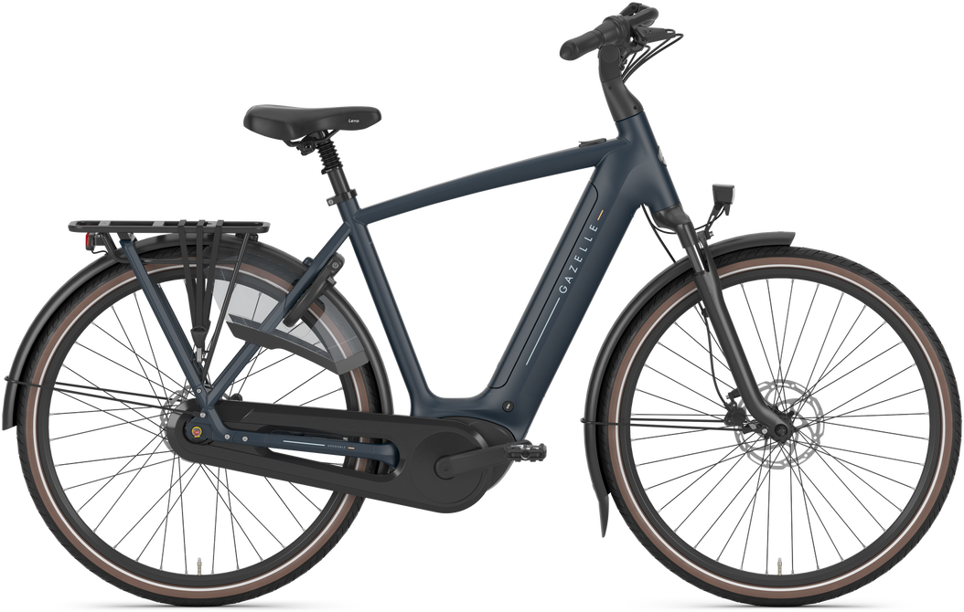 Gazelle Grenoble C8 herre elcykel i mat blå med premium Bosch-motor