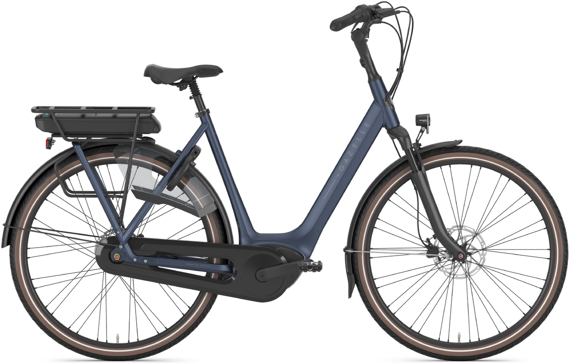 Gazelle Arroyo C8 HMB dame elcykel i Saturn Blue med lav indstigning