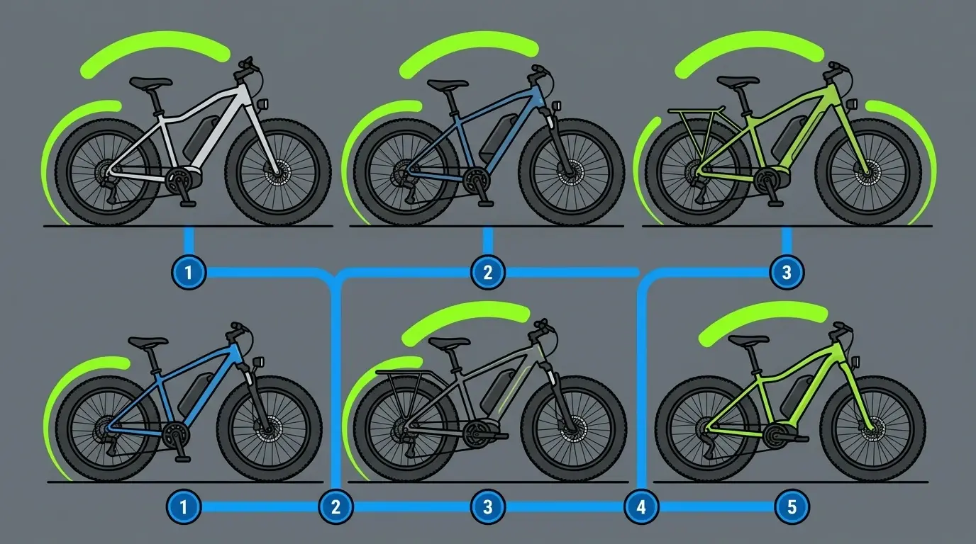 Fatbike elcykel test 2026: fem lovlige modeller sammenlignet | Elcykeltest.dk