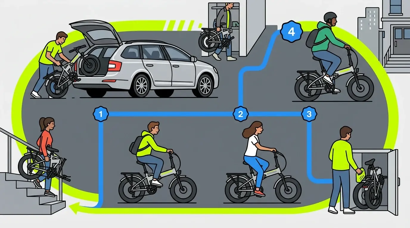 Foldbar elcykel test 2026: 4 fatbike-foldere til lejlighed og bil | Elcykeltest.dk
