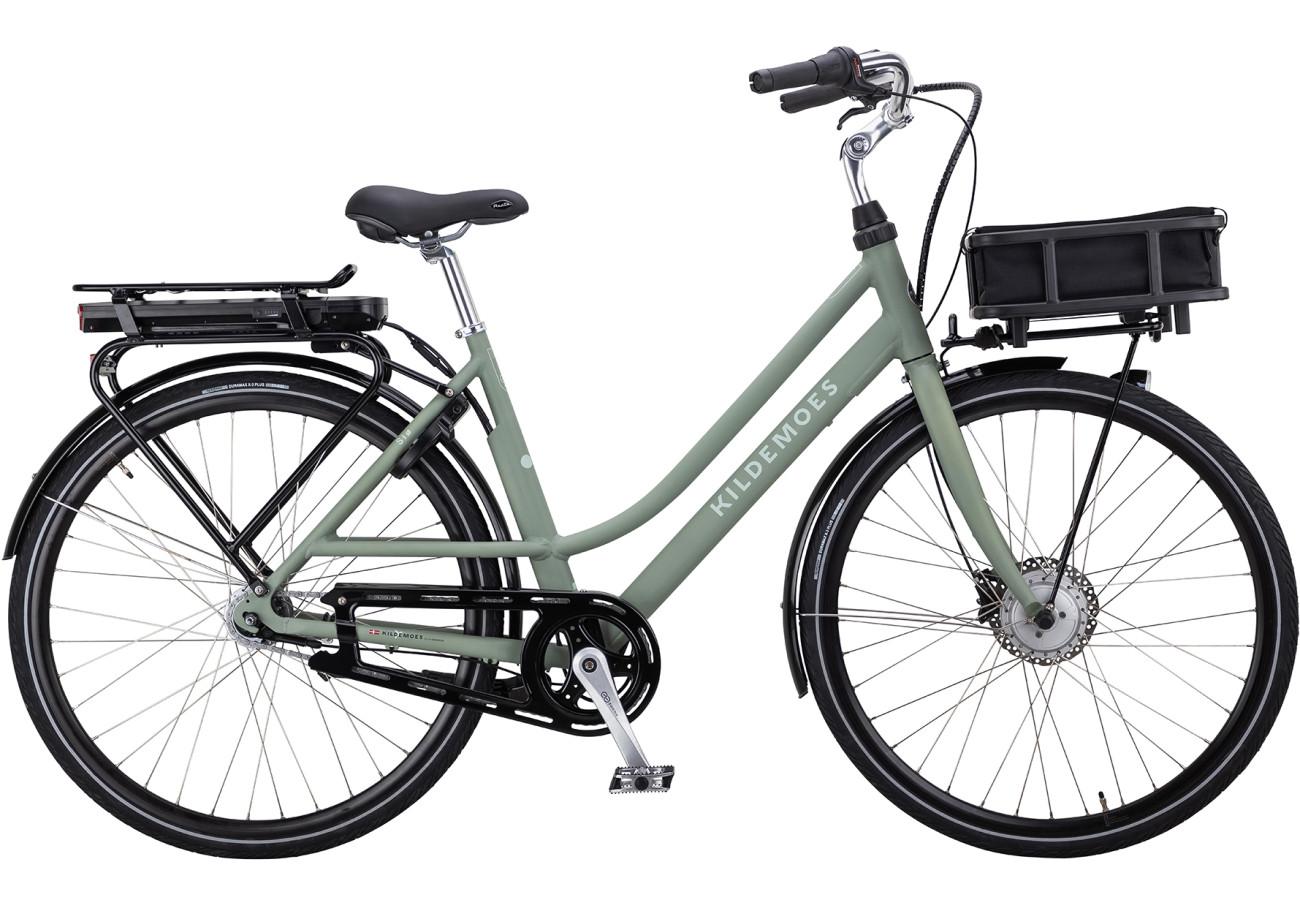 Kildemoes Si Egoing elcykel i grøn med lavt dame-stel og forhjulsmotor